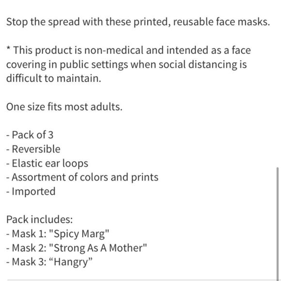 3 Pack of Face Masks - Picture 2 of 2